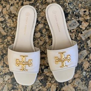 TORY BURCH ELEANOR SLIDES CREAM SIZE 9